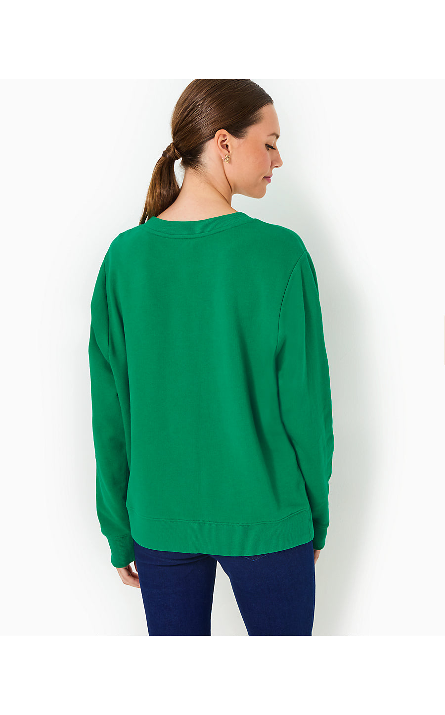 BALLAD LONG SLEEVE SWEATSHIRT, FIDDLE LEAF GREEN PALM TREES