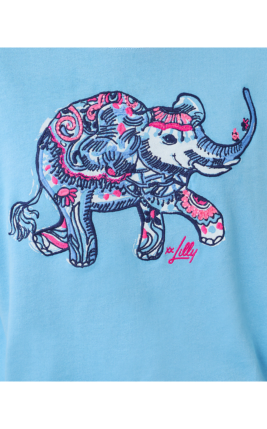BALLAD LONG SLEEVE SWEATSHIRT, MULTI PAISLEY PARADE EMBELLISHMENT