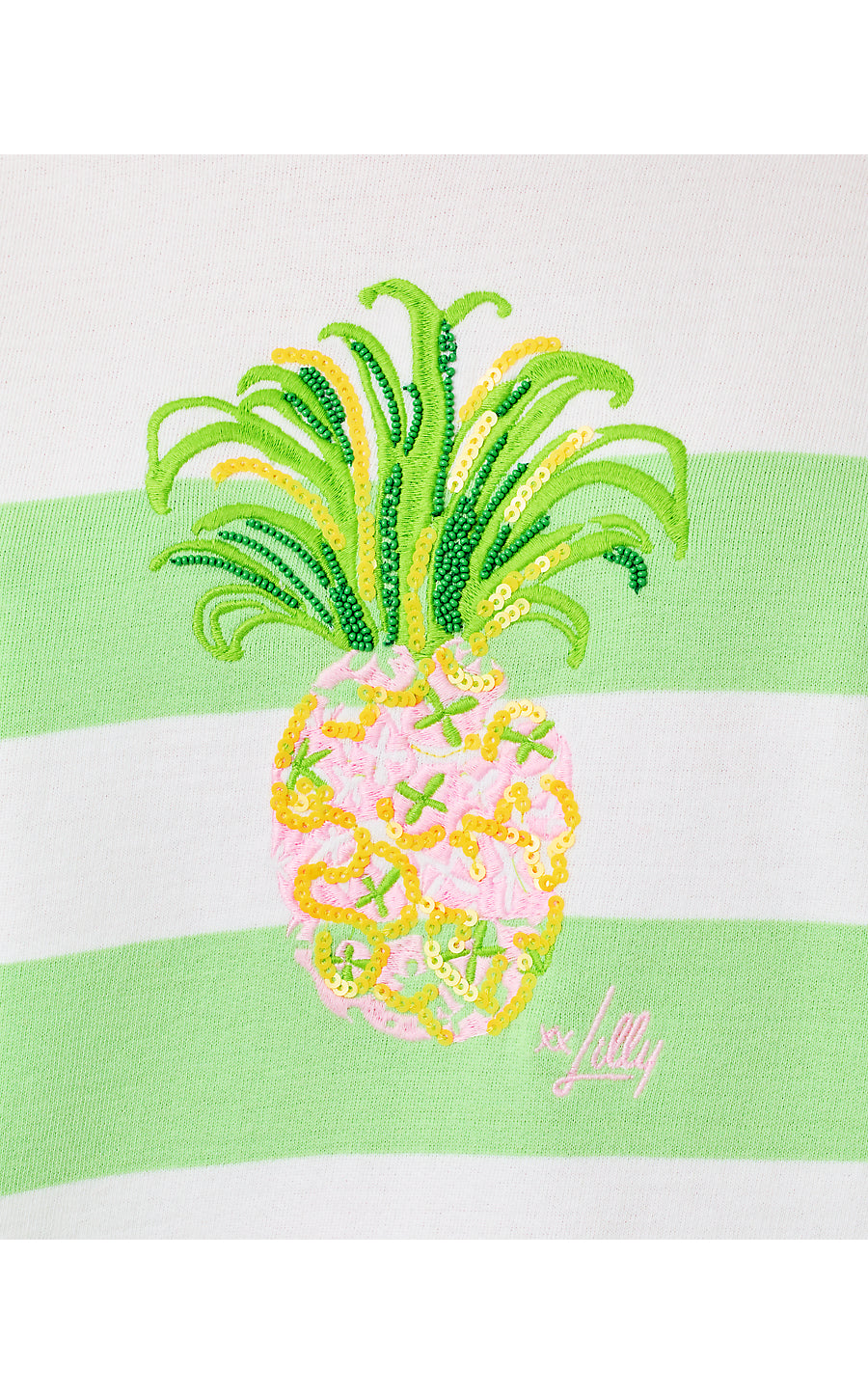 BALLAD LONG SLEEVE SWEATSHIRT, MULTI PINEAPPLE EMBELLISHMENT