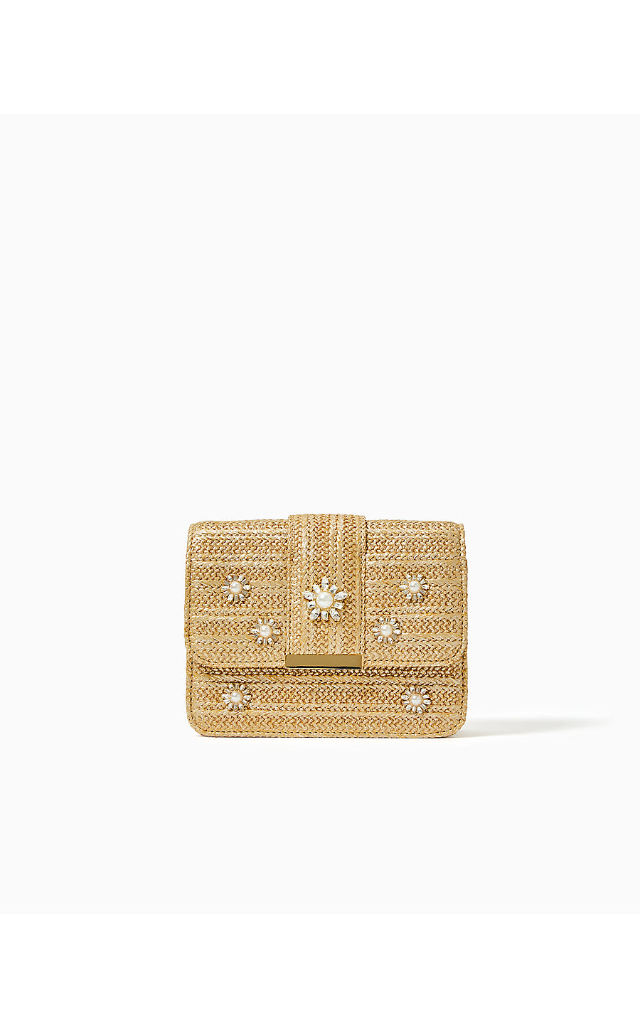 EMMELINE STRAW CROSSBODY BAG, GOLD METALLIC