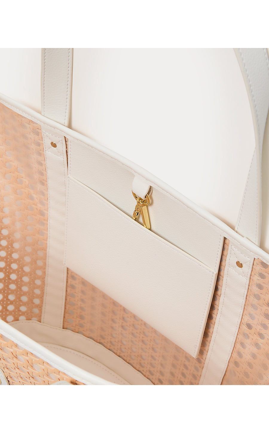 WINTOUR CANE TOTE, SAND BAR X RESORT WHITE