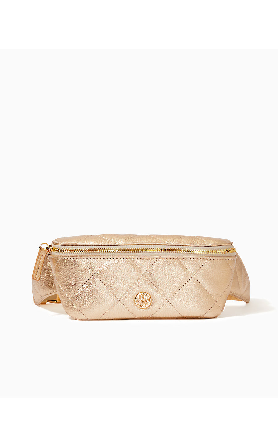 QUILTED LEATHER KENTON BELT BAG, GOLD METALLIC