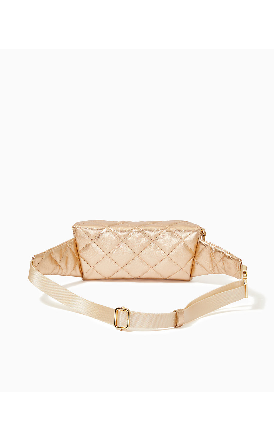 QUILTED LEATHER KENTON BELT BAG, GOLD METALLIC