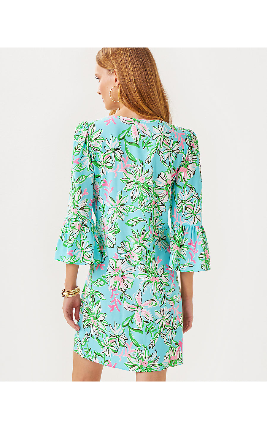 DANIKA 3/4 SLEEVE TUNIC DRESS, MULTI SUN OF A BUN