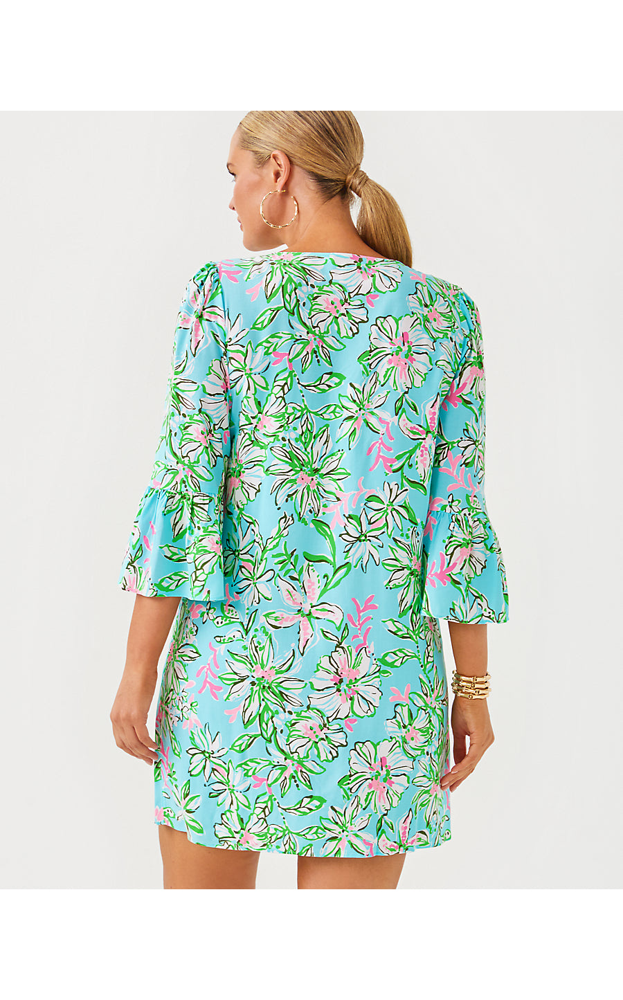 DANIKA 3/4 SLEEVE TUNIC DRESS, MULTI SUN OF A BUN