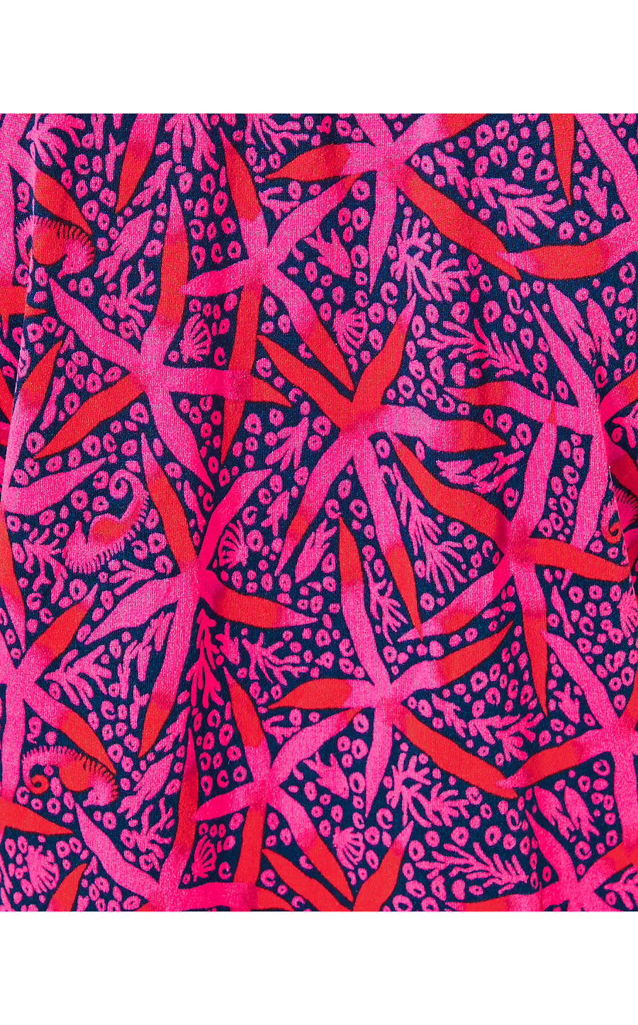 PJ KNIT SS BUTTON-UP TOP, PASSION FRUIT PINK STAR SEARCHING