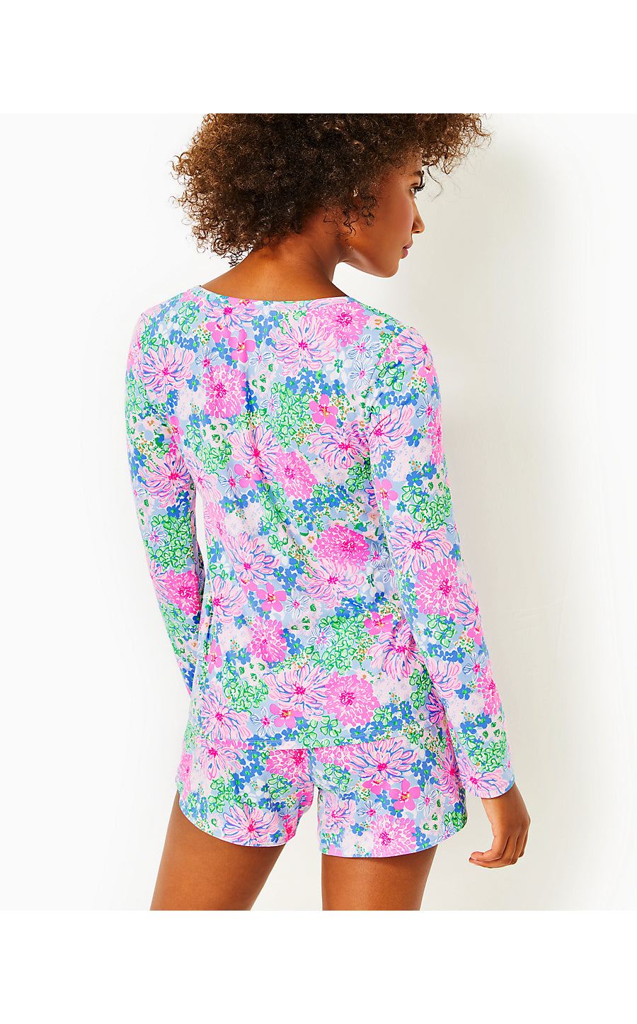 PJ KNIT LS HENLEY TOP, MULTI LIL SOIREE ALL DAY
