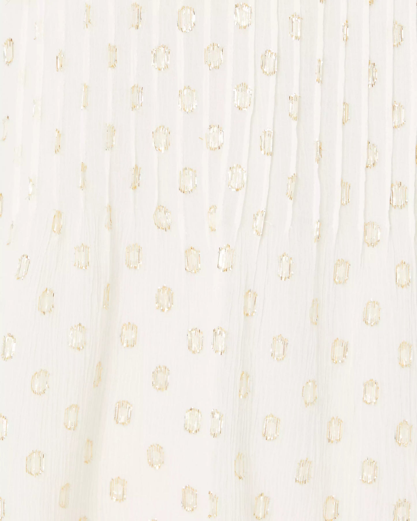 CLEME LONG SLEEVE TOP, COCONUT VISCOSE METALLIC CLIP DOT