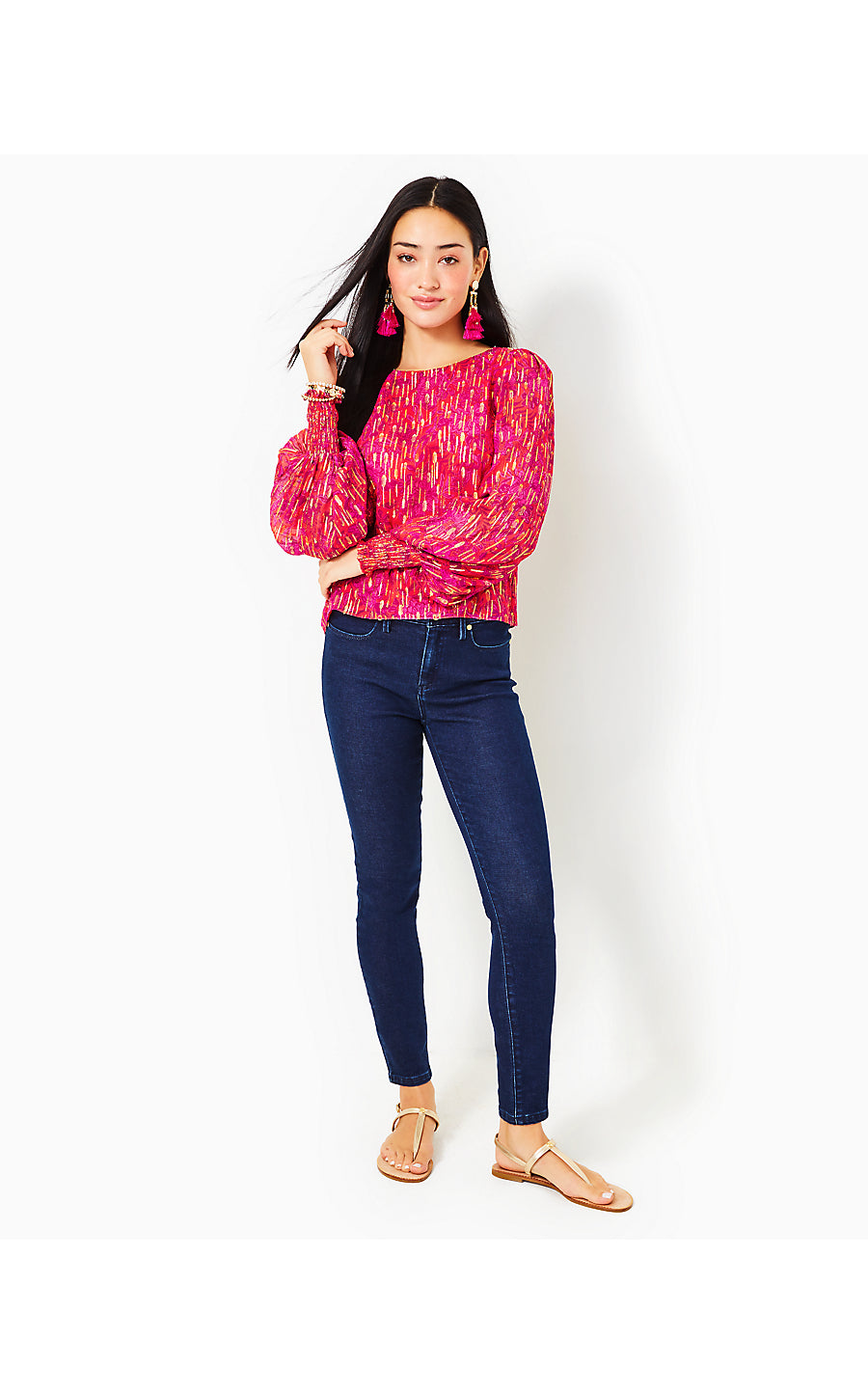 ALFREDA LONG SLEEVE TOP, AMARYLLIS RED SECRET HIDEAWAY