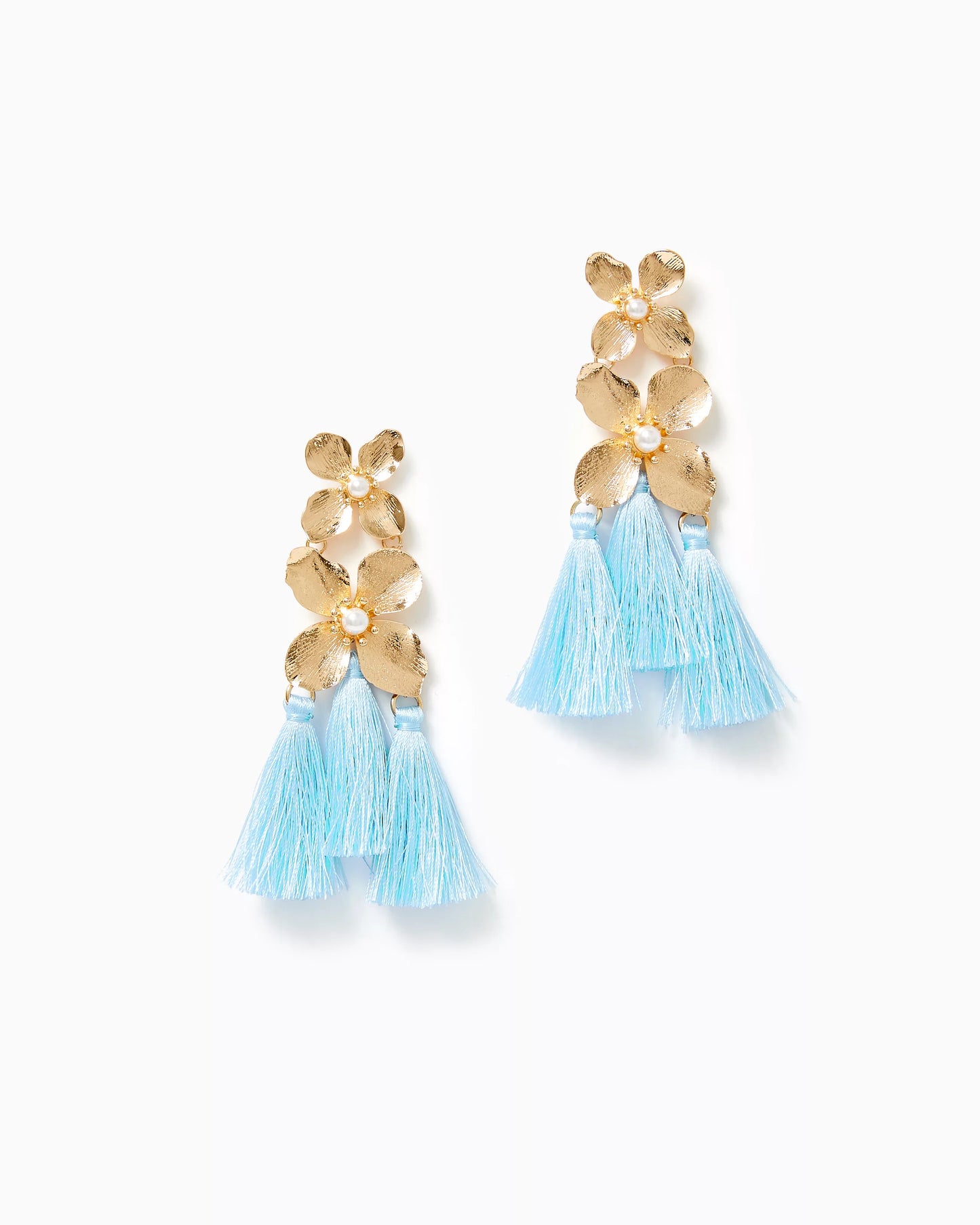VIA FLORA TASSEL EARRINGS, HYDRA BLUE