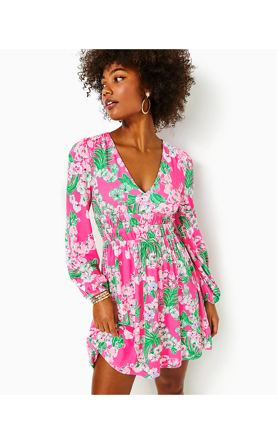 calla long sleeve v-neck dress Malai: Calla Dress (A33001) M
