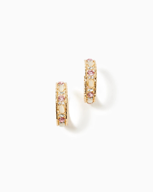 VIA PARIGI HOOP EARRINGS, CONCH SHELL PINK