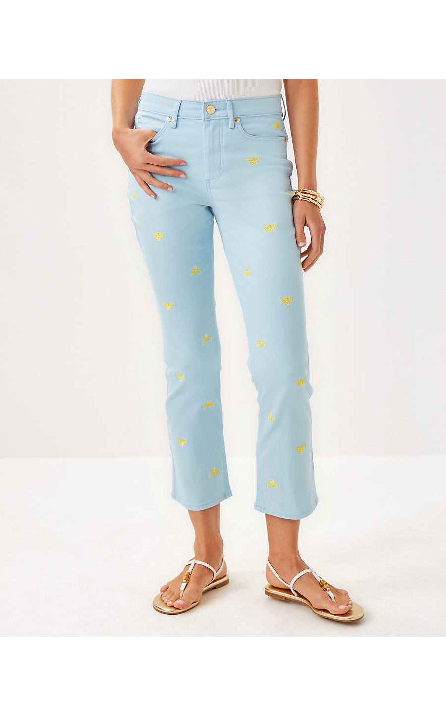ANNET HIGH RISE CROP FLARE JEAN, BLUETTE