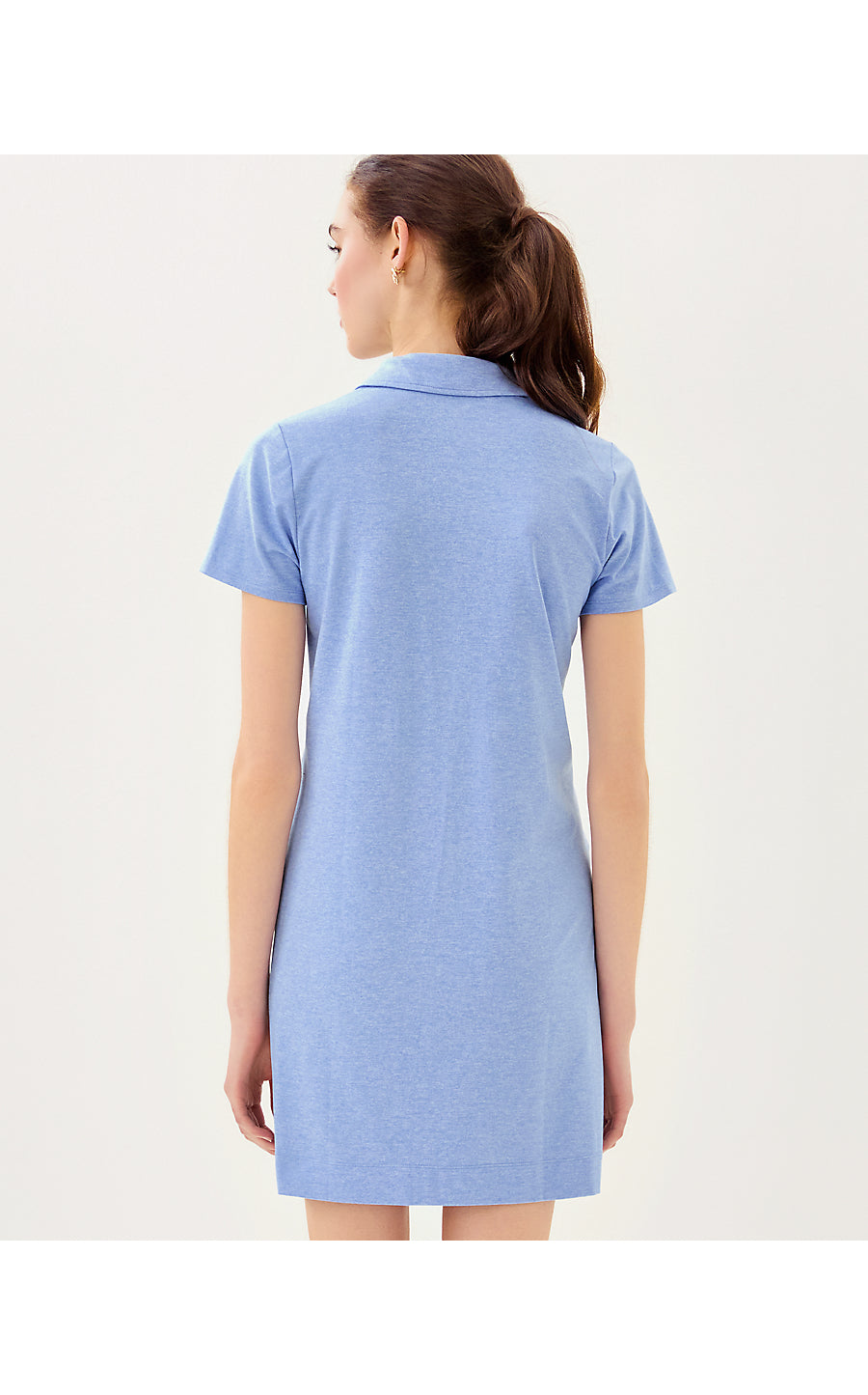 DUNE UPF 50+ SHORT SLEEVE DRESS, HEATHERED JACARANDA BLUE