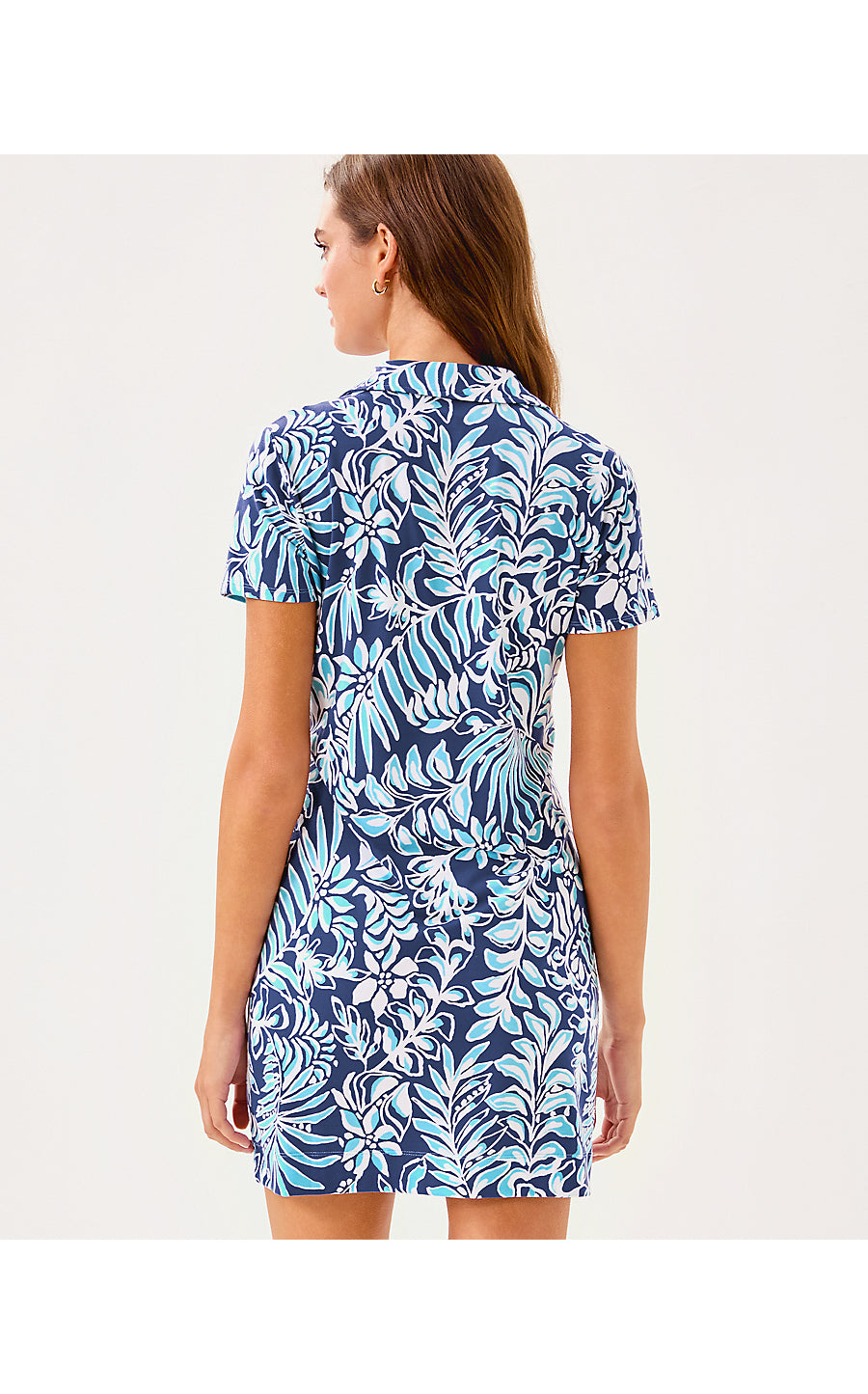 DUNE UPF 50+ SHORT SLEEVE DRESS, SAPPHIRE POOL SUMMER SHORELINES