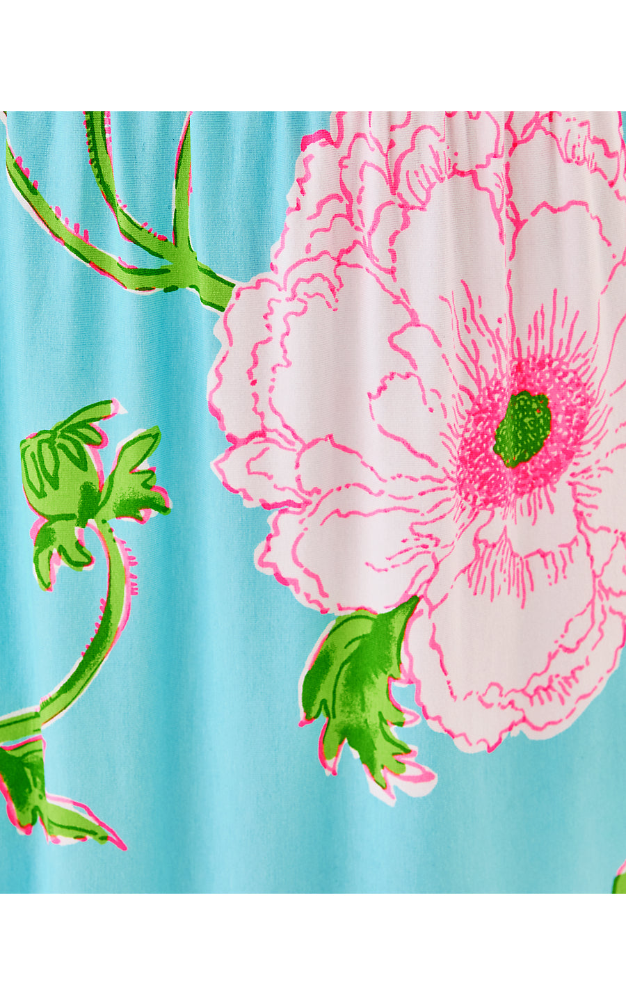 GRACELYN HALTER MIDI DRESS, FRESH WATER BLUE BURSTING BLOOMS ENGINEERED KNIT DRESS