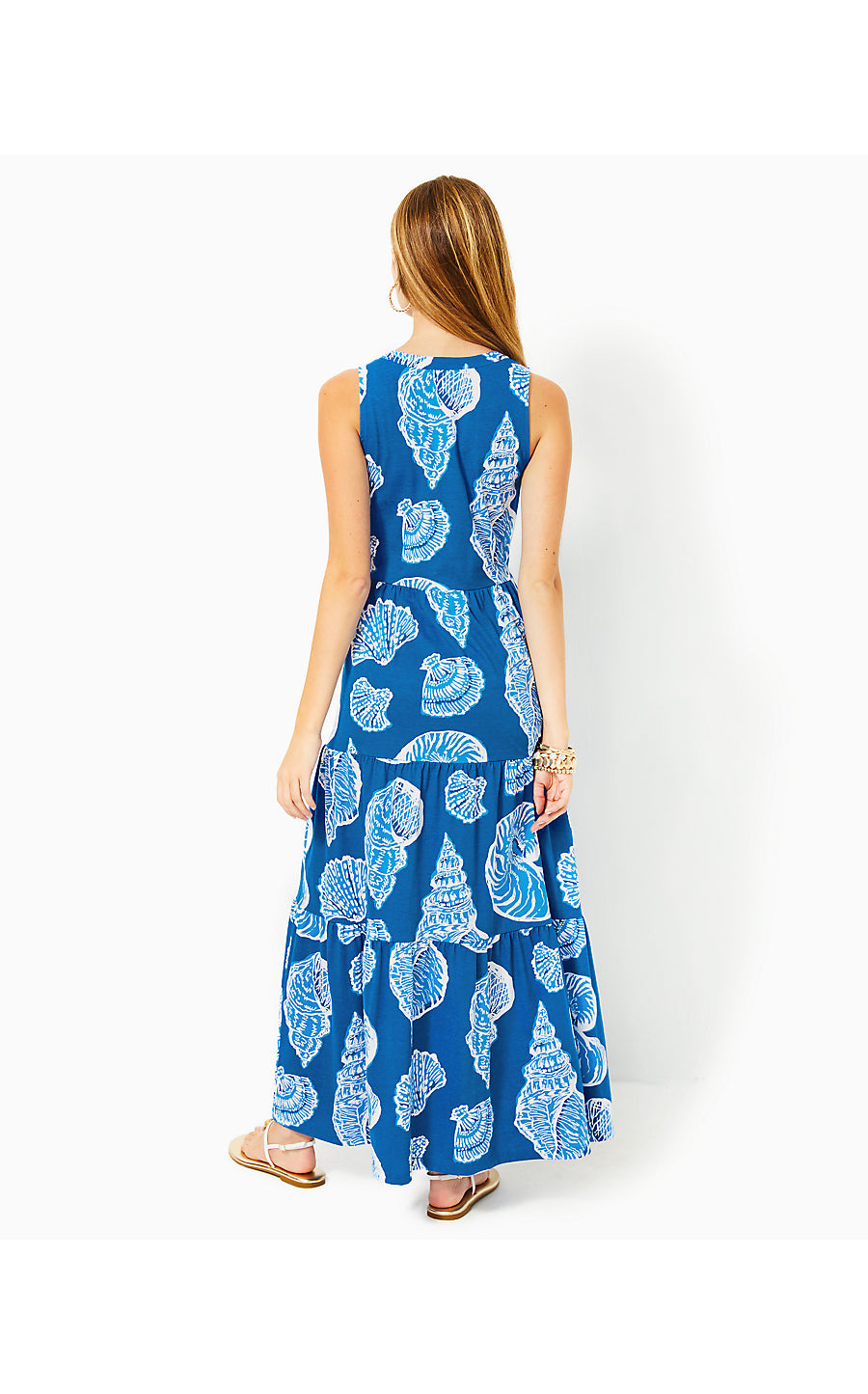 SYDNEE MAXI DRESS, BARTON BLUE SHELL OF A GOOD TIME OVERSIZED