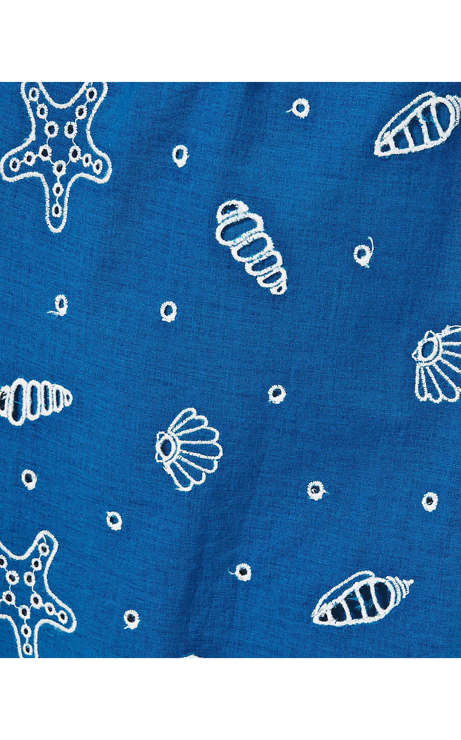 KILYNN SHORT SLEEVE COTTON DRESS, BARTON BLUE SHELL COLLECTOR EMBROIDERY