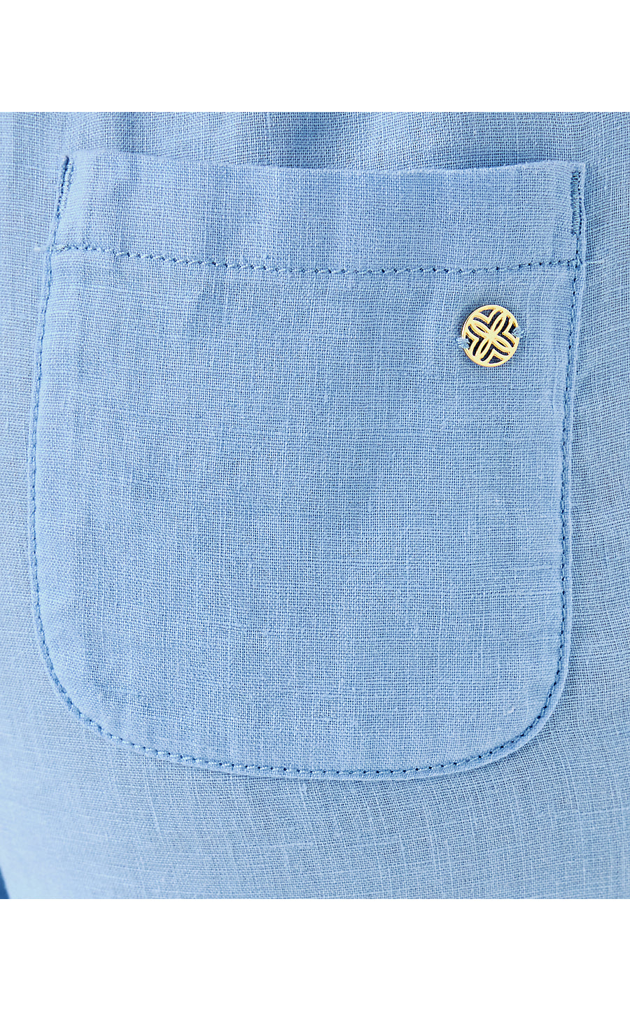 BRAWLEY LINEN CROP PANT, JACARANDA BLUE