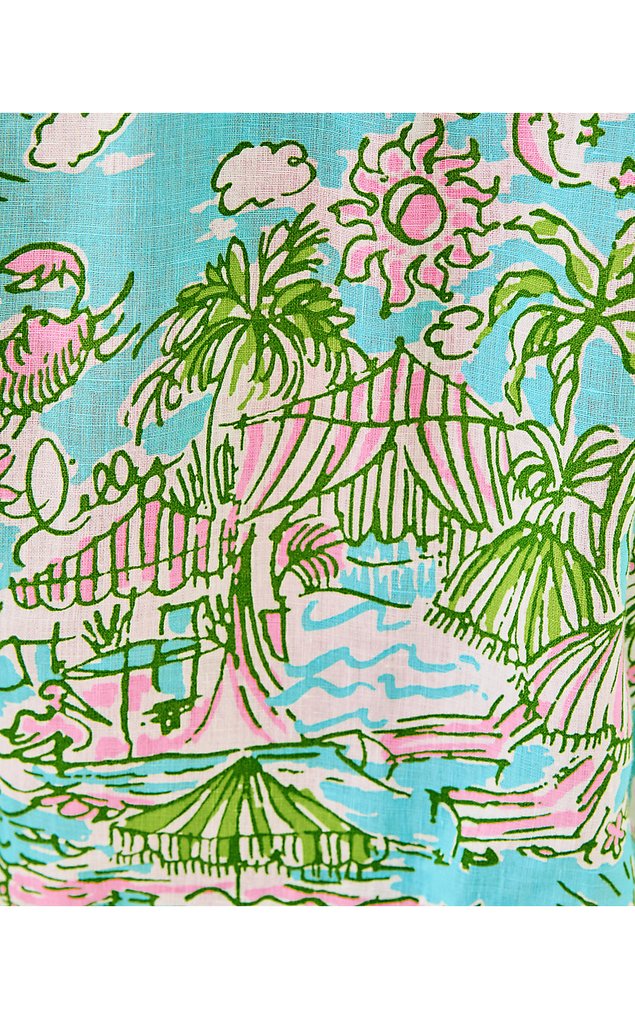 ELODEY LINEN SHORT, FRESH WATER BLUE SUNBATHERS BLISS