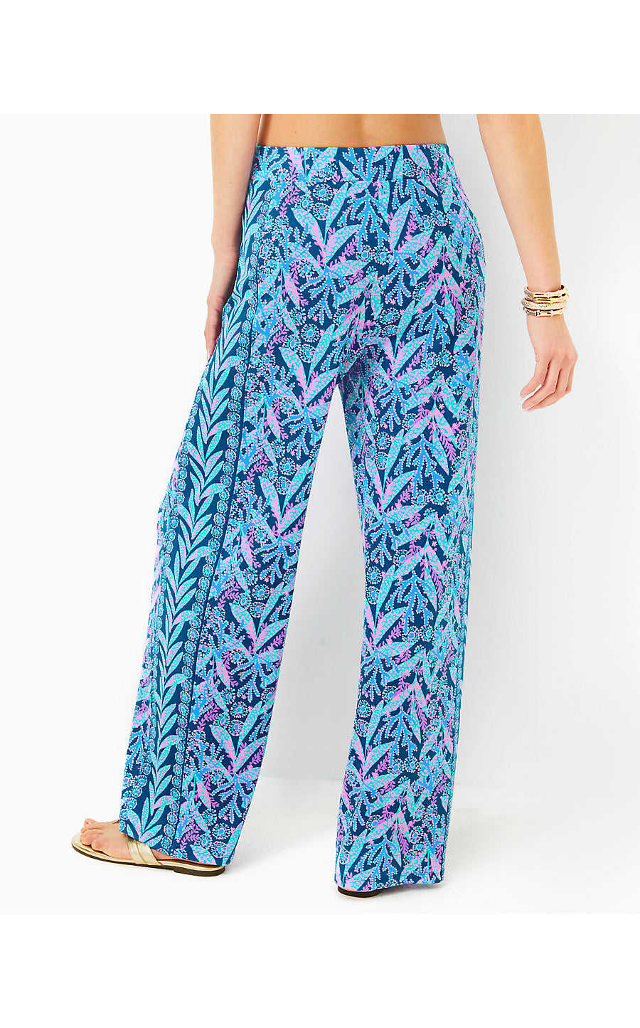 ALLENA KNIT PALAZZO PANT, BARTON BLUE STAR GAZING ENGINEERED PANT
