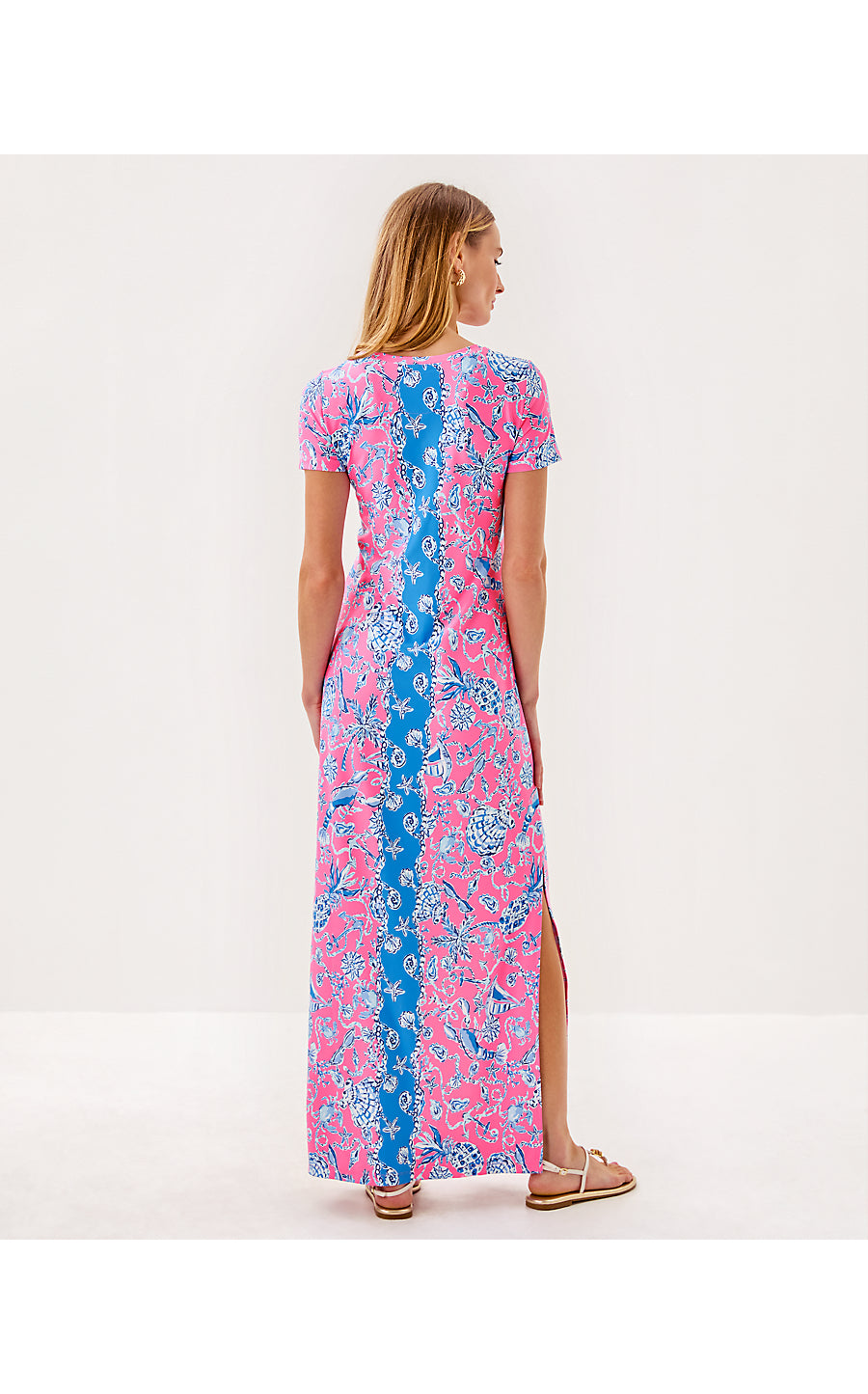 KADEN UPF 50+ MAXI DRESS, ROUSSEAU PINK BAREFOOT BEACHCOMBERS ENGINEERED CHILLYLILLY