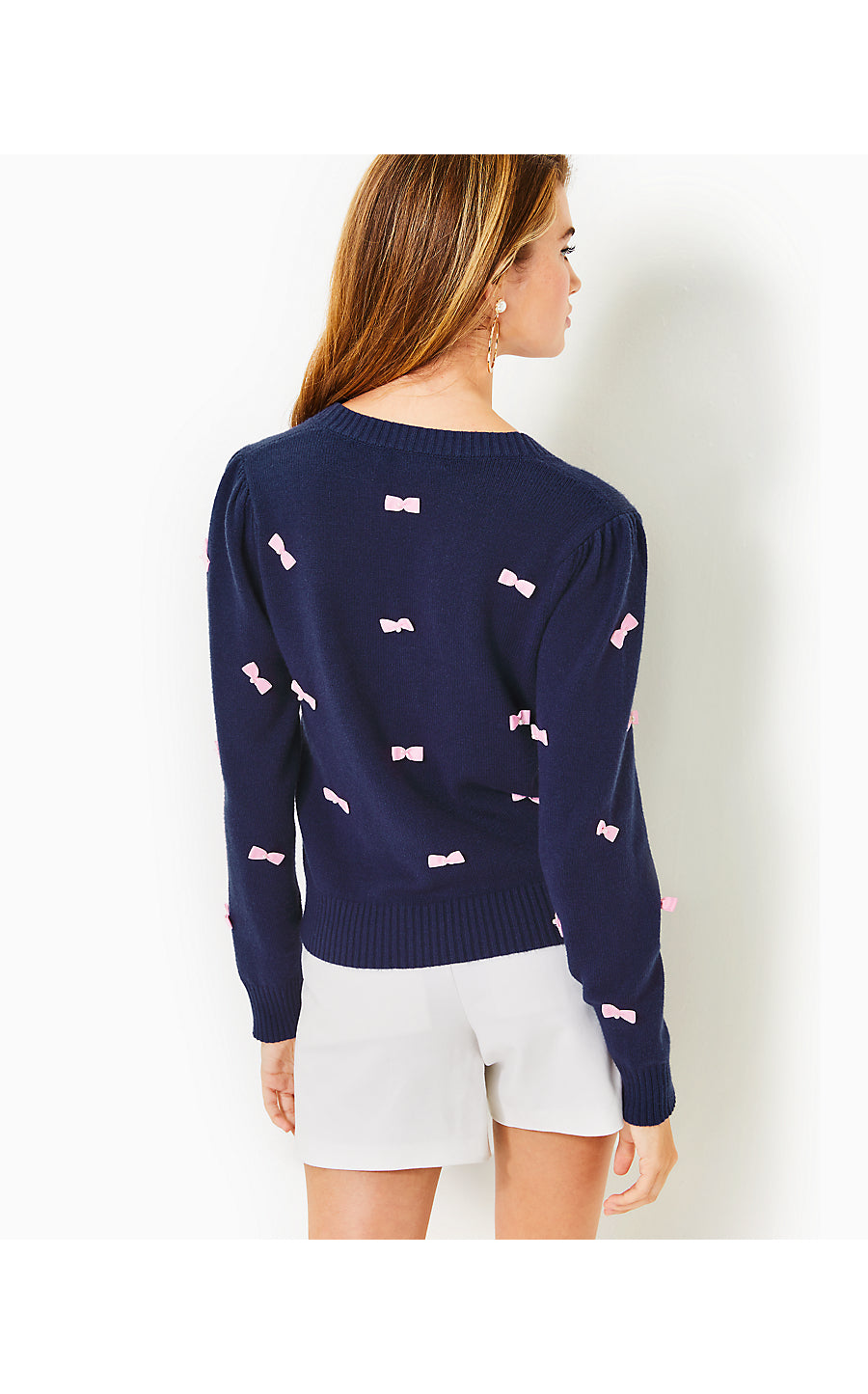 KEANE CARDIGAN, LOW TIDE NAVY TOSSED BOWS