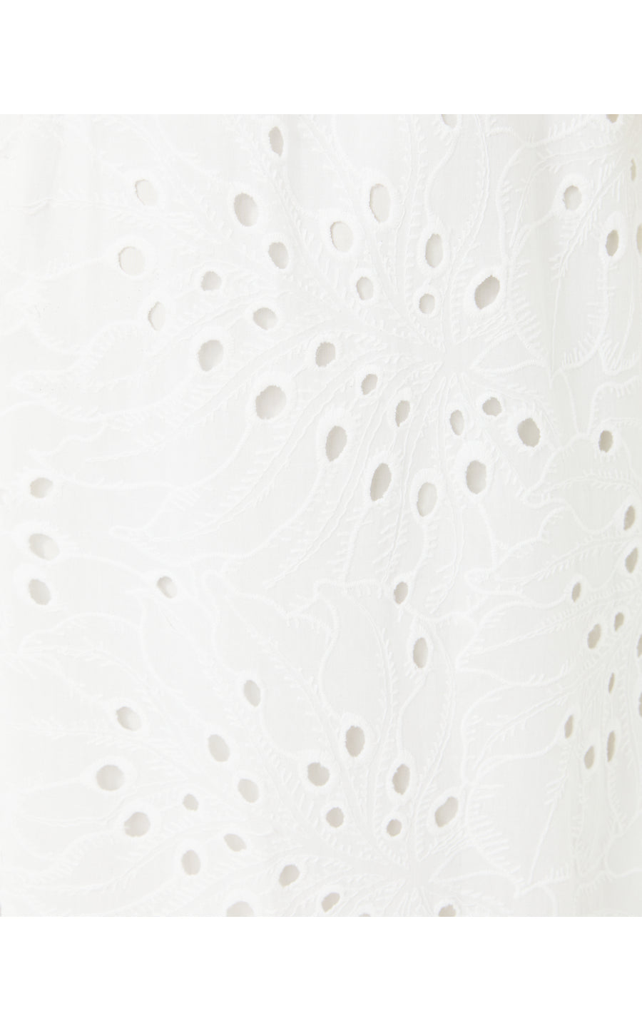 LANTANA FLUTTER SLEEVE EYELET DRESS, RESORT WHITE TROPICAL LEAF EYELET