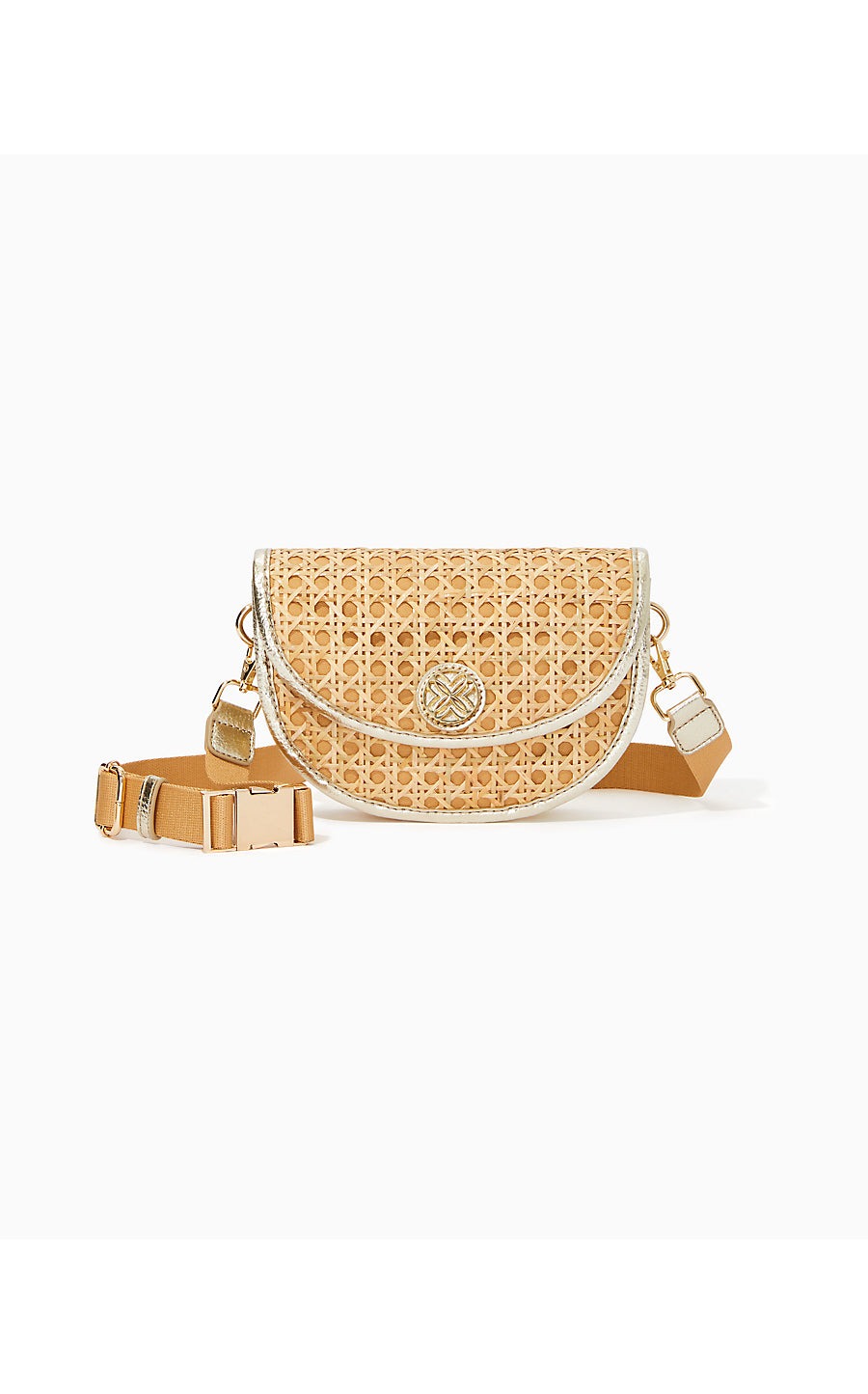 CAMILLE CANE BELT BAG, NATURAL