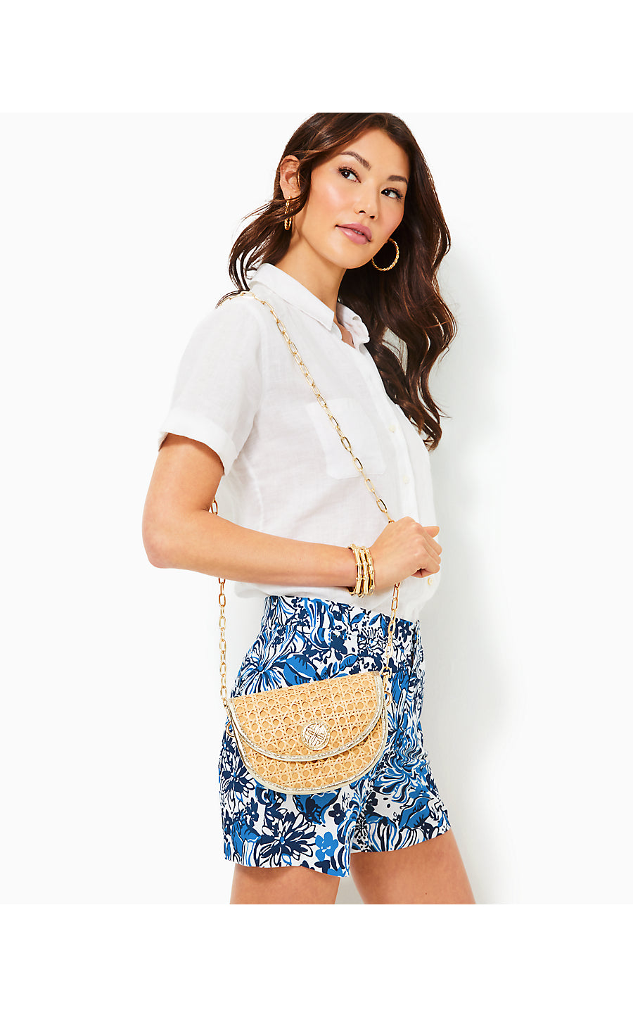 CAMILLE CANE BELT BAG, NATURAL