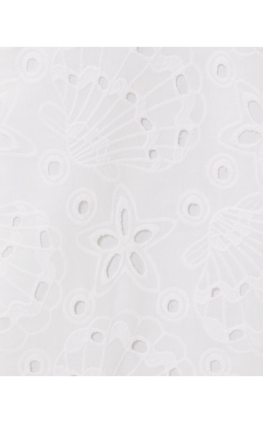 ADORIE STRAPLESS COTTON EYELET DRESS, RESORT WHITE SEALIFE EYELET