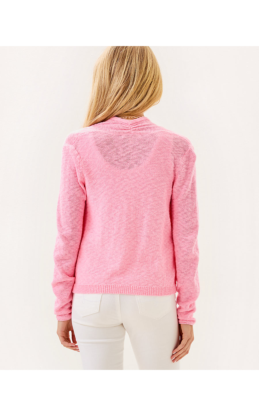 FARETTA CARDIGAN, CONCH SHELL PINK