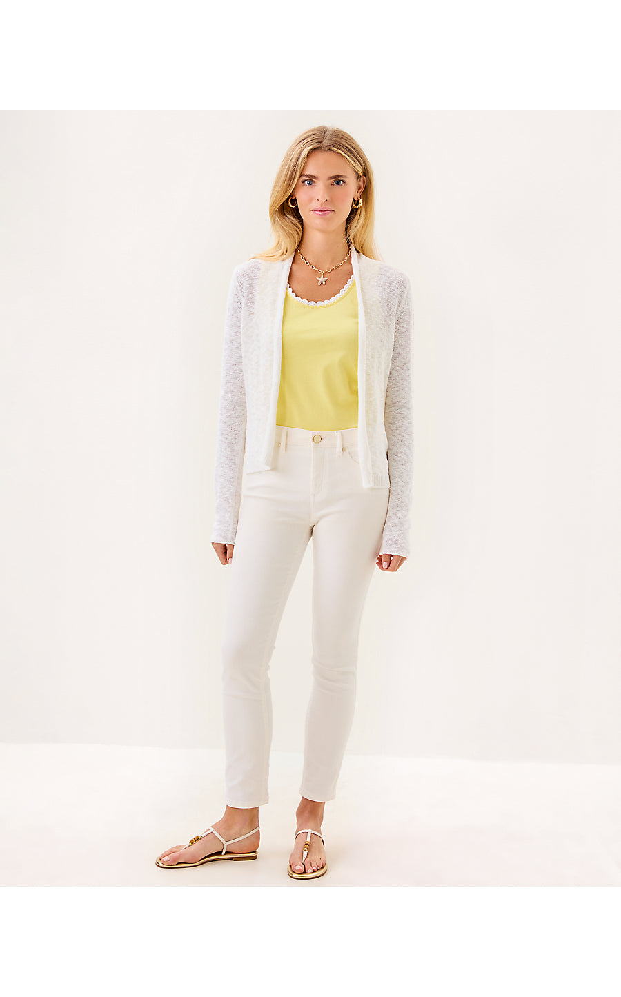 FARETTA CARDIGAN, RESORT WHITE