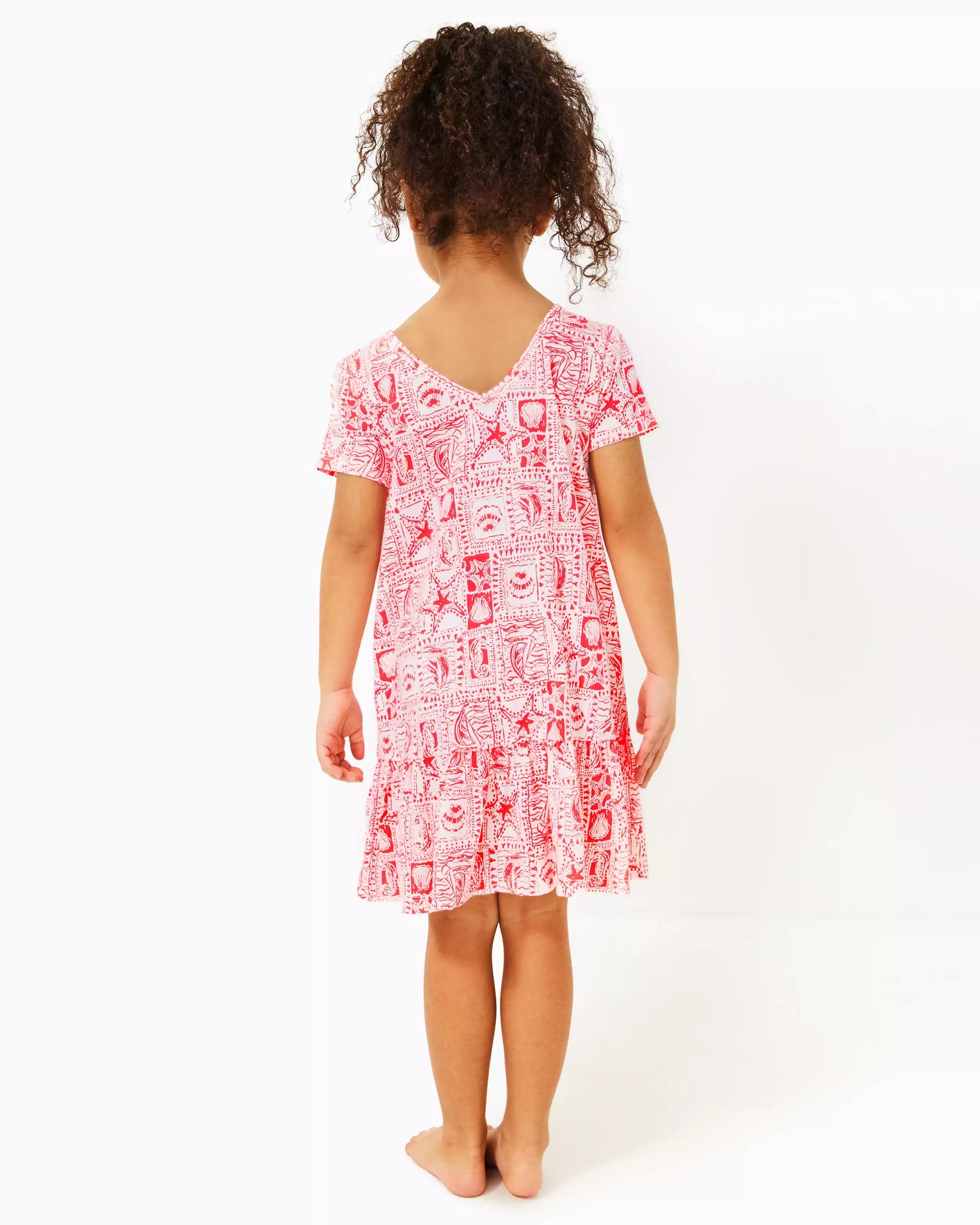 MINI CAMILLA SHORT SLEEVE DRESS, MIZNER RED SEASIDE HARBOUR