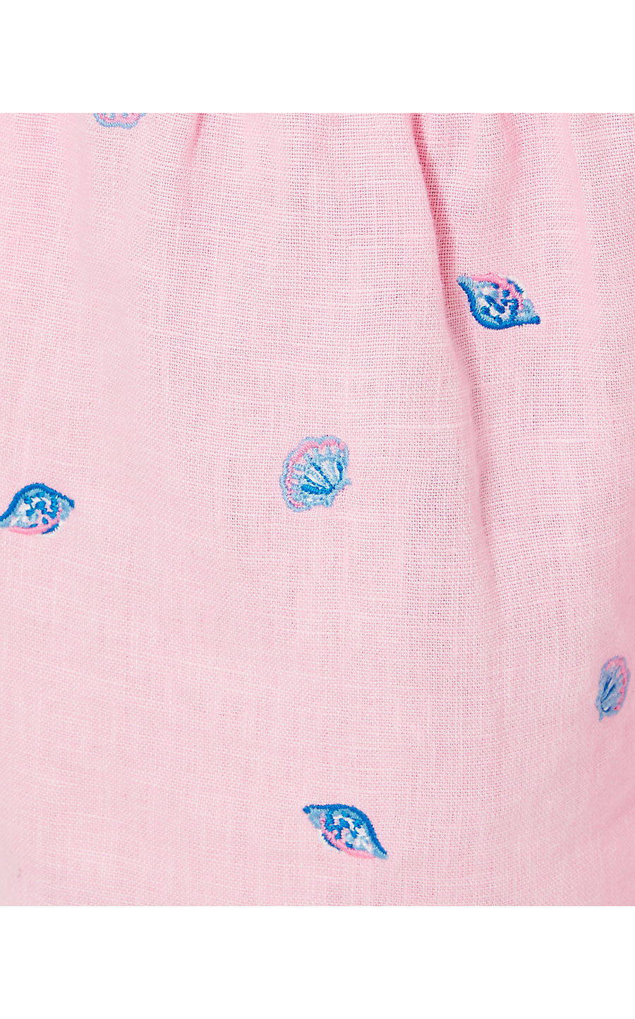 ELODEY LINEN SHORT, CONCH SHELL PINK GONE SHELLIN EMBROIDERY