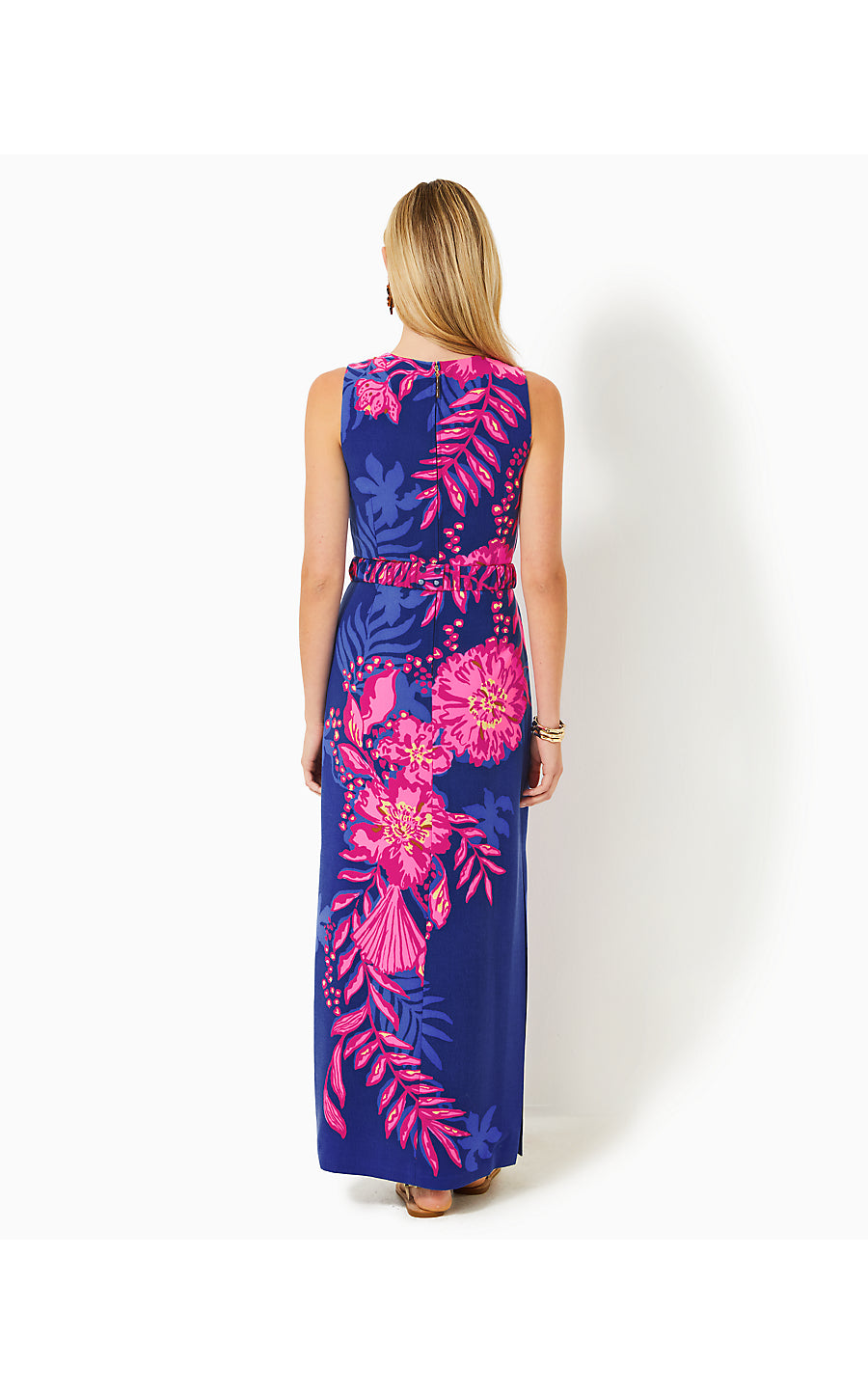 ADAYA MAXI SHIFT DRESS, BLUE MED NEVER ENDING SUMMER ENGINEERED WOVEN MAXI DRESS