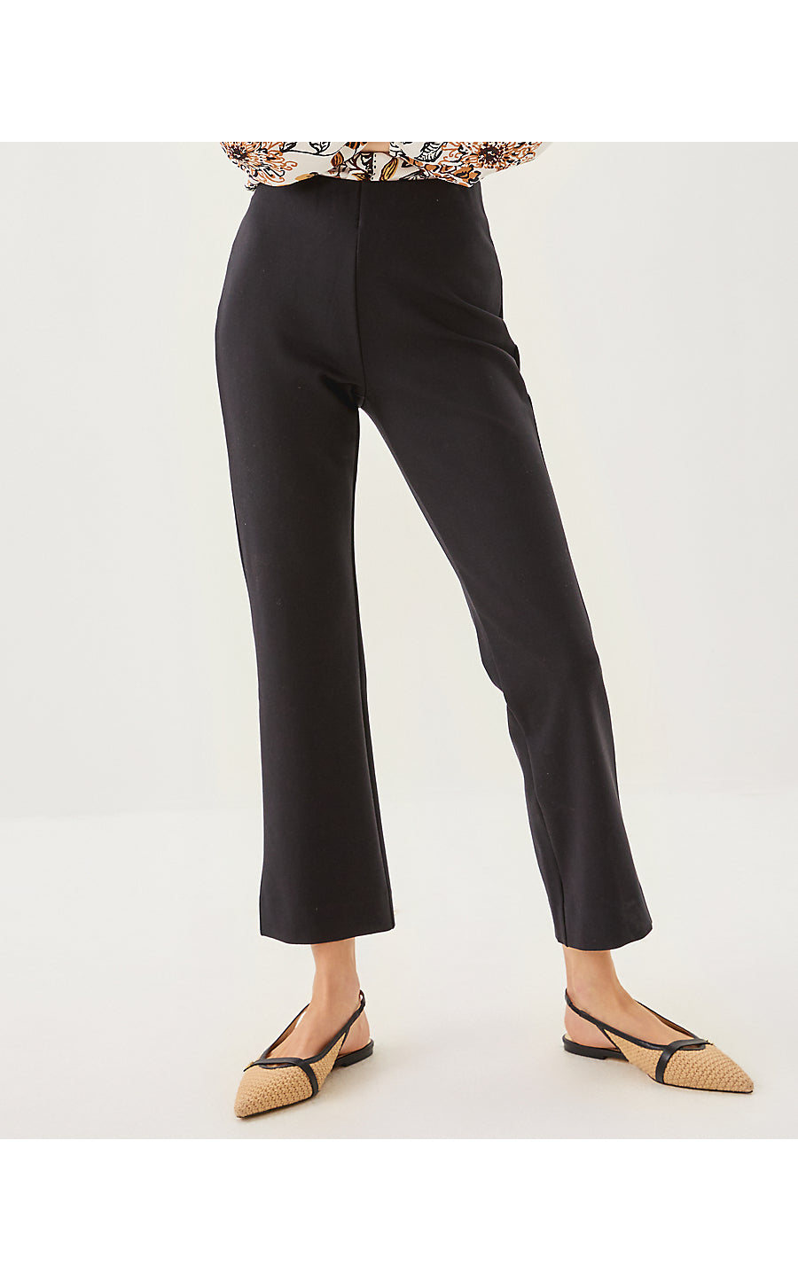 CHRISTABEL PONTE CROP FLARE PANT, NOIR