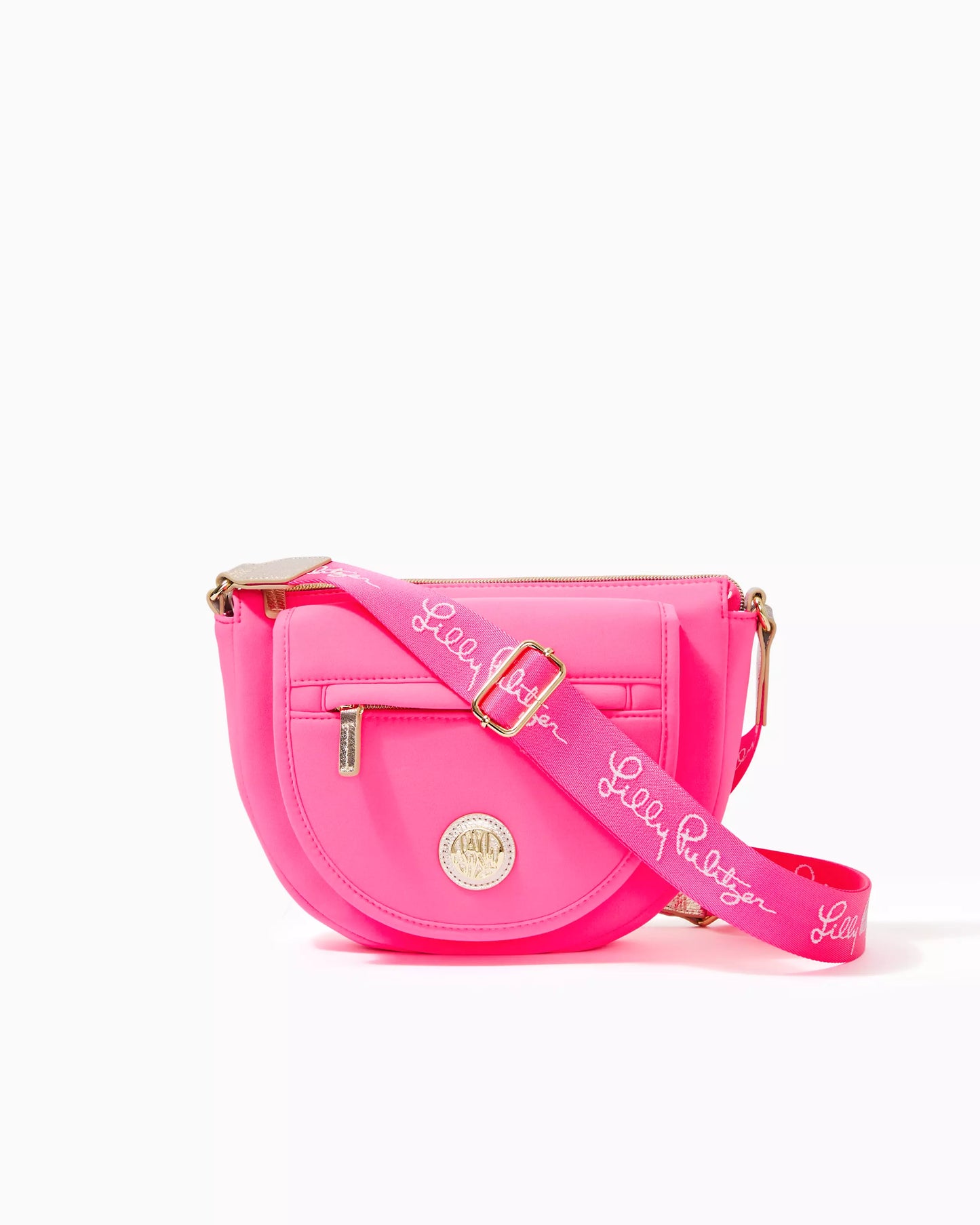 NEOPRENE CROSSBODY BAG, AURA PINK