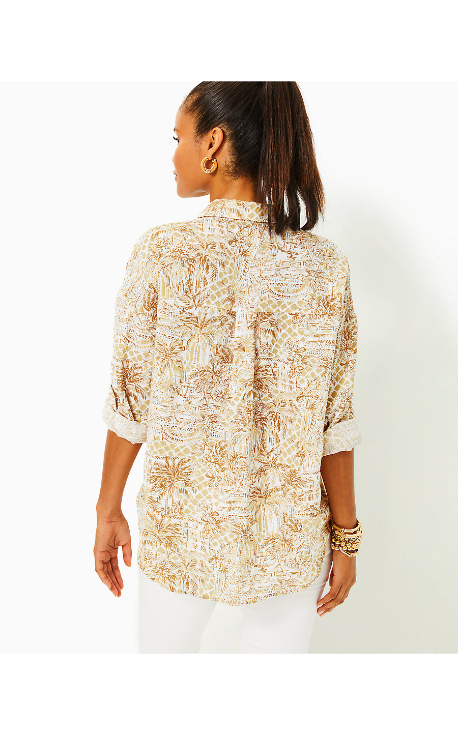STEVEY RELAXED BUTTON DOWN, SAND BAR PALM BEACH PARADISE