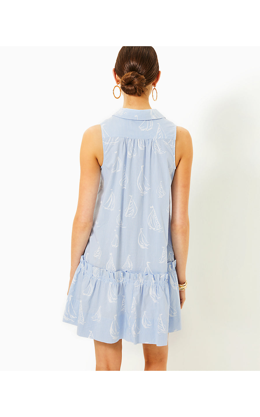 CAYLINN SLEEVELESS POPOVER, RESORT WHITE A LIL NAUTI PIGMENT PRINT