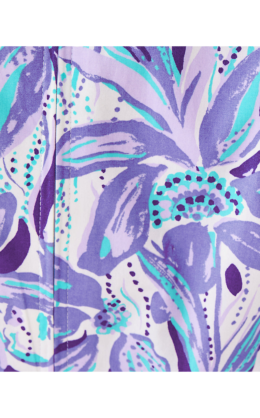 SHEALYN 3/4 SLEEVE STRETCH COTTON MAXI CAFTAN, TROPICALIA PURPLE ELEPHANT IN THE BLOOM