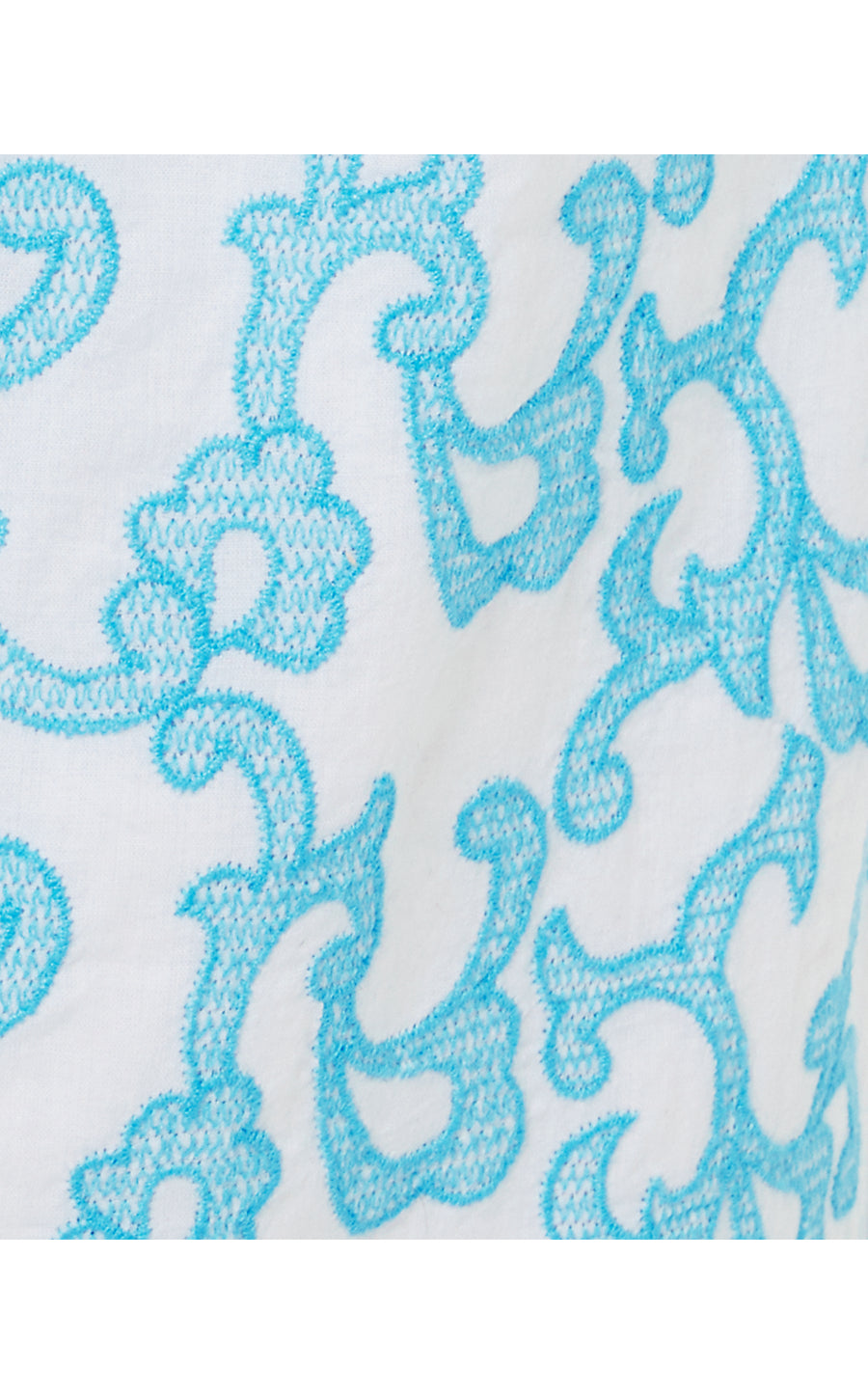 AMERIE EMBROIDERED COTTON DRESS, LUNAR BLUE FLAMINGLE EMBROIDERED COTTON
