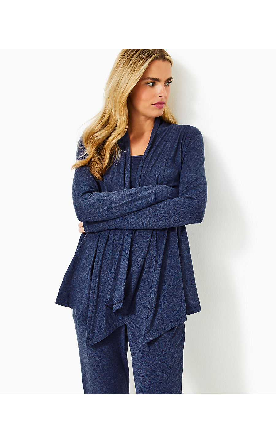 NEVIA UPF 50+ WRAP, HEATHERED MED BLUE X NOIR