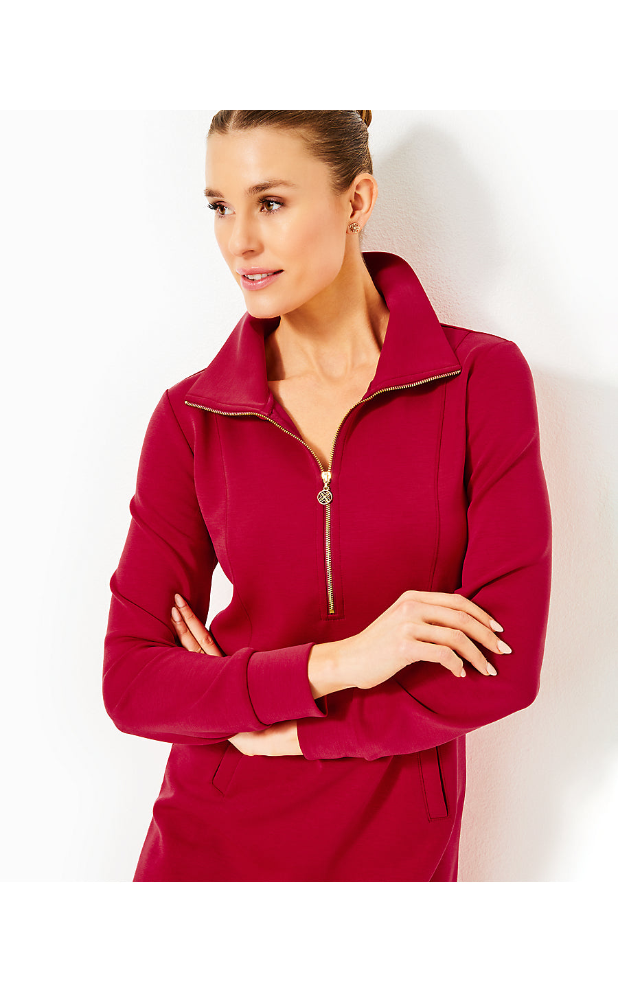 ELENI UPF 50+ DRESS, MALBEC RED