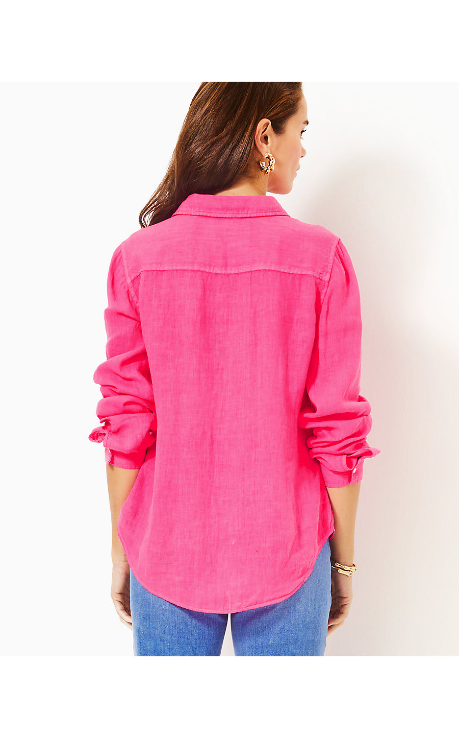 SEA VIEW BUTTON DOWN, PASSION FRUIT PINK