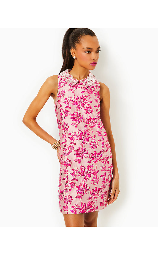 KELLIANA SHIFT, PASSION FRUIT PINK JUST PASSION THROUGH BROCADE