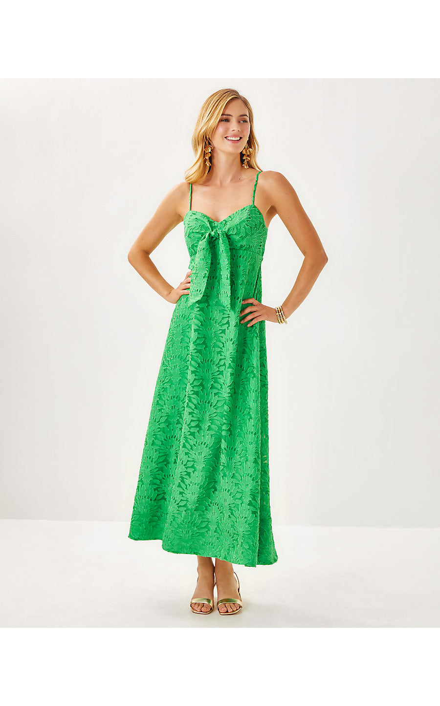 SARAHLYNNE MAXI DRESS, FAUNA GREEN STACKED PALM BURNOUT Palm Place SARAHLYNNE MAXI DRESS, FAUNA GREEN STACKED PALM BURNOUT Palm Place