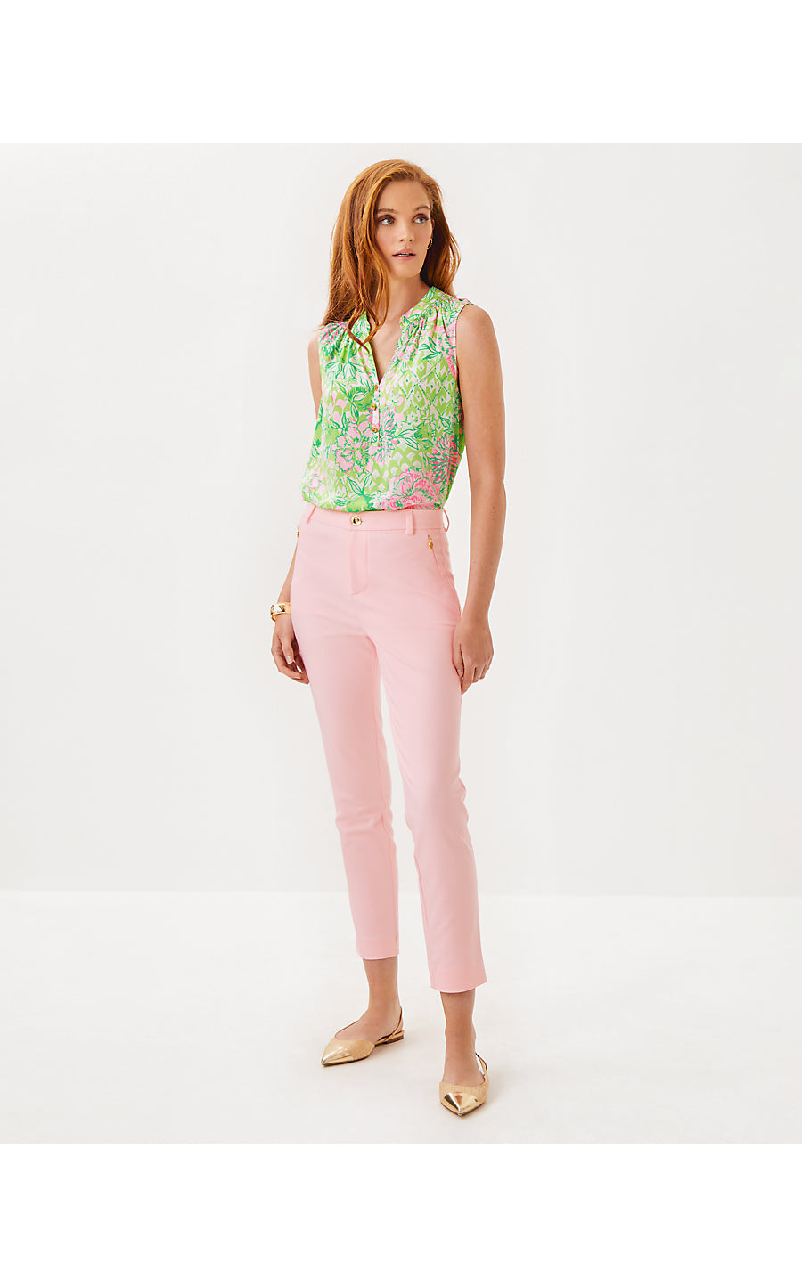 ANA HIGH RISE PANT, PINK MUSE