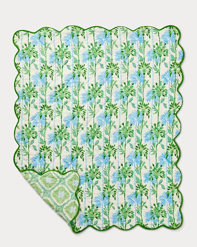 Reversible Throw Blanket - Coconut Swayin In The Breeze