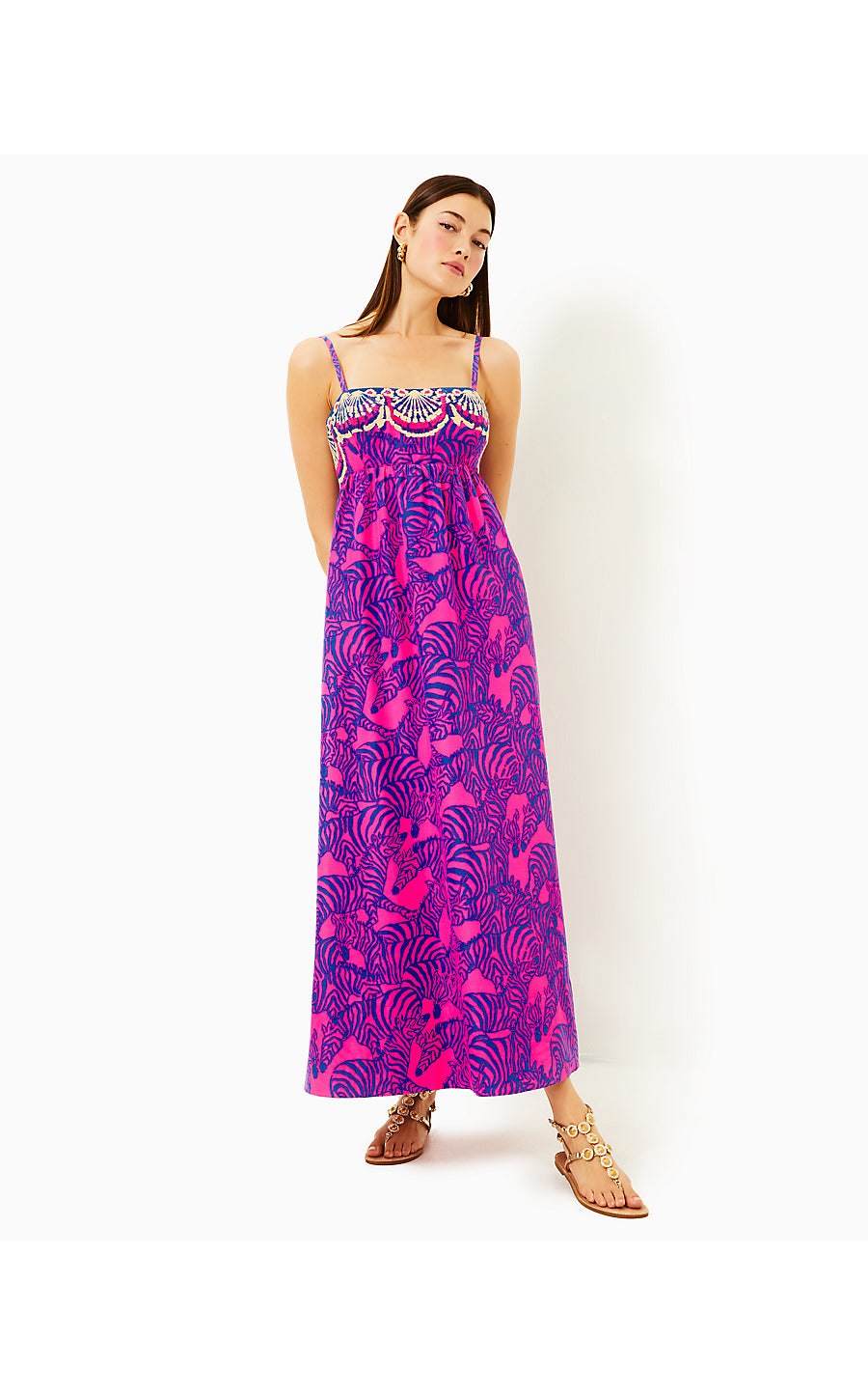 BERNADETTA MAXI DRESS, PASSION FRUIT PINK WILD NIGHTS  Palm Place
